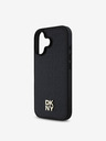 DKNY DKNY PU Leather Repeat Pattern Stack Logo MagSafe Back Cover pentru iPhone 16 negru