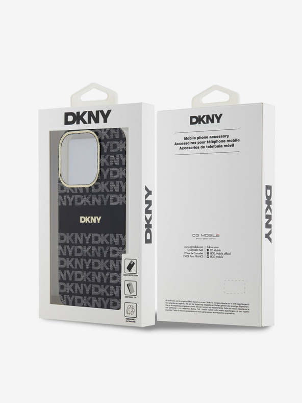 DKNY PC/TPU Repeat Pattern Tonal Stripe Magsafe Back Cover pentru iPhone 13 Pro Max negru DKNY