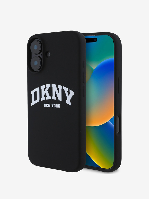 DKNY DKNY Liquid Silicone Arch Logo MagSafe Back Cover pentru iPhone 16 negru