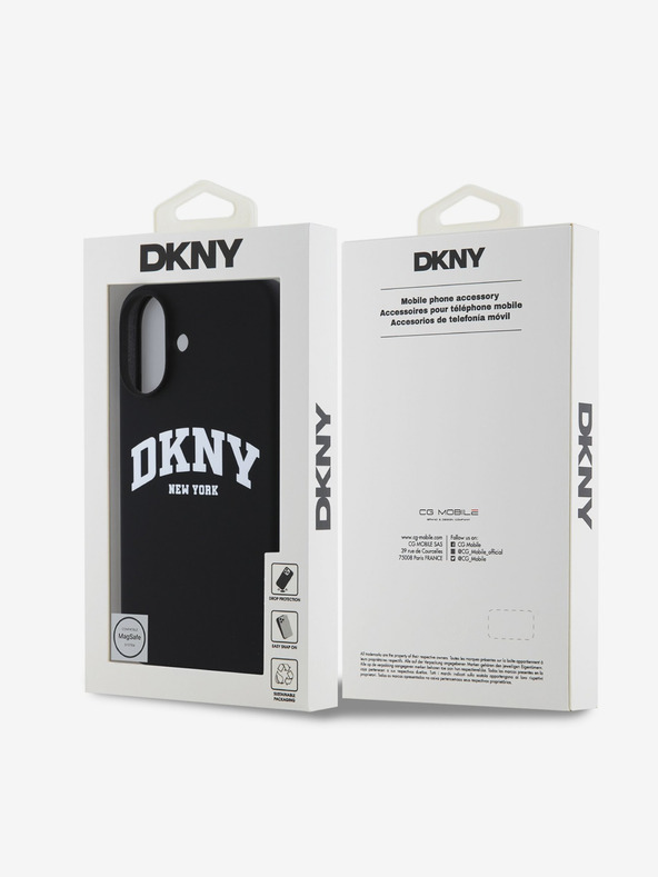 DKNY DKNY Liquid Silicone Arch Logo MagSafe Back Cover pentru iPhone 16 negru