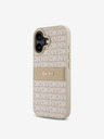 DKNY DKNY PU Leather Repeat Pattern Tonal Stripe Back Cover pentru iPhone 16 Plus roz