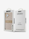 DKNY DKNY PU Leather Repeat Pattern Tonal Stripe Back Cover pentru iPhone 16 Plus roz