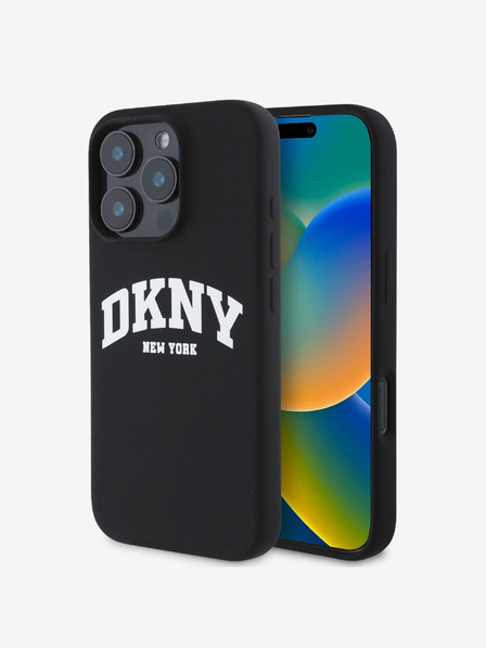DKNY DKNY Liquid Silicone Arch Logo MagSafe Back Cover pentru iPhone 16 Pro Max negru