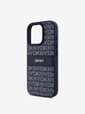 DKNY DKNY PU Leather Repeat Pattern Tonal Stripe Back Cover pentru iPhone 16 Pro Max Blue