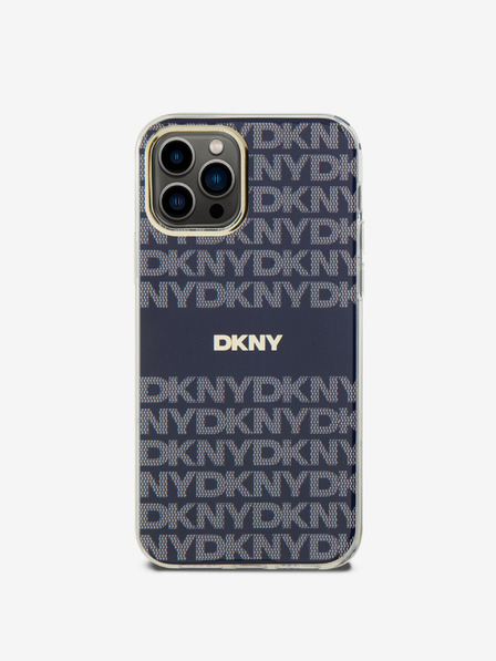 DKNY PC/TPU Repeat Pattern Tonal Stripe Magsafe Back Cover pentru iPhone 12/12 Pro albastru DKNY