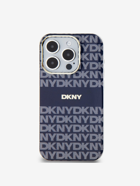 DKNY PC/TPU Repeat Pattern Tonal Stripe Magsafe Back Cover pentru iPhone 15 Pro Max albastru DKNY