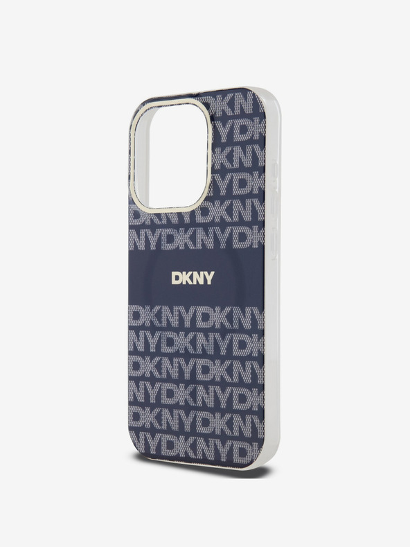 DKNY PC/TPU Repeat Pattern Tonal Stripe Magsafe Back Cover pentru iPhone 15 Pro Max albastru DKNY