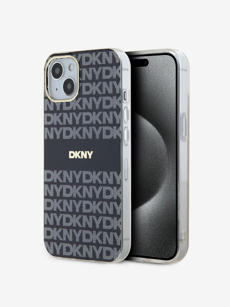 DKNY PC/TPU Repeat Pattern Tonal Stripe Magsafe Back Cover pentru iPhone 14 negru DKNY