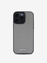 DKNY DKNY PU Leather Silver Metal Logo Magsafe Back Cover pentru iPhone 16 Pro Max Grey