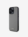 DKNY DKNY PU Leather Silver Metal Logo Magsafe Back Cover pentru iPhone 16 Pro Max Grey