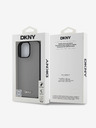 DKNY DKNY PU Leather Silver Metal Logo Magsafe Back Cover pentru iPhone 16 Pro Max Grey