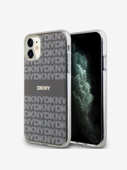 DKNY PC/TPU Repeat Pattern Tonal Stripe Magsafe Back Cover pentru iPhone 11 Beige DKNY
