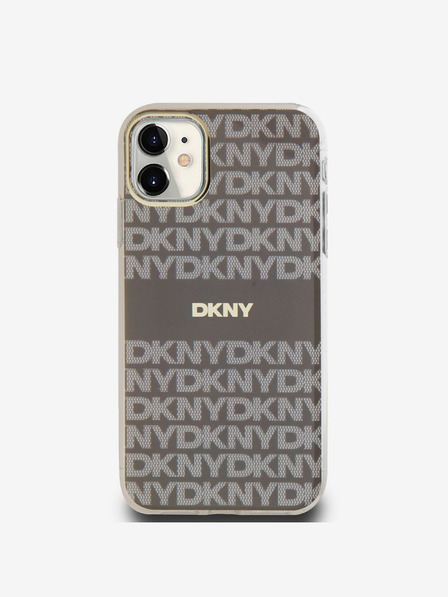 DKNY PC/TPU Repeat Pattern Tonal Stripe Magsafe Back Cover pentru iPhone 11 Beige DKNY