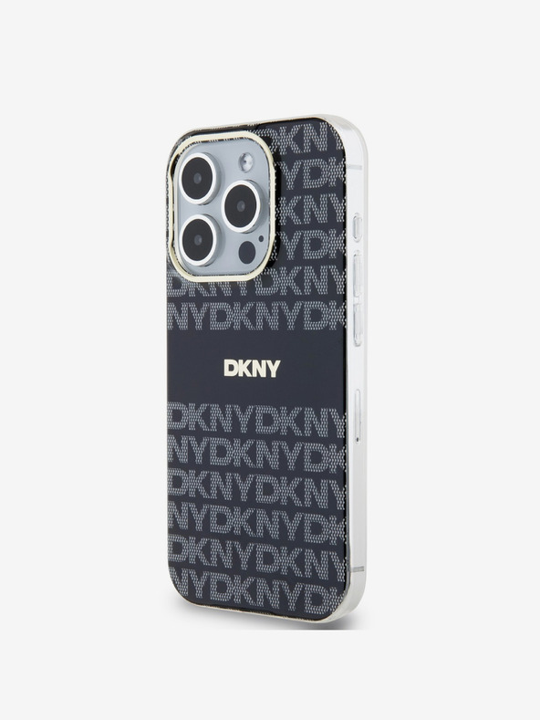 DKNY PC/TPU Repeat Pattern Tonal Stripe Magsafe Back Cover pentru iPhone 14 Pro negru DKNY