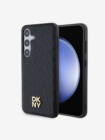 DKNY DKNY PU piele repeta model stivă logo Magsafe spate capac pentru Samsung Galaxy S24+ negru