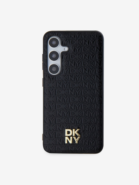 DKNY DKNY PU piele repeta model stivă logo Magsafe spate capac pentru Samsung Galaxy S24+ negru