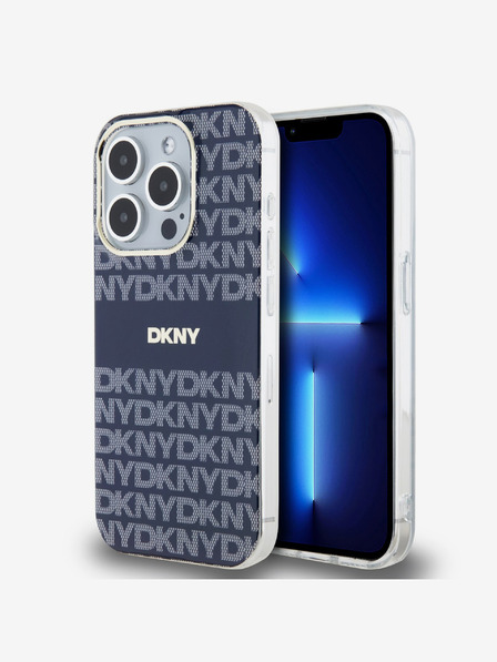 DKNY PC/TPU Repeat Pattern Tonal Stripe Magsafe Back Cover pentru iPhone 13 Pro albastru DKNY