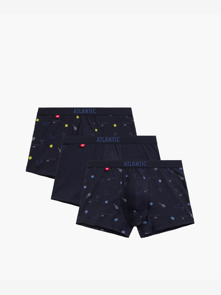 Atlantic Pantaloni scurți pentru bărbați ATLANTIC 3Pack Boxer - albastru închis