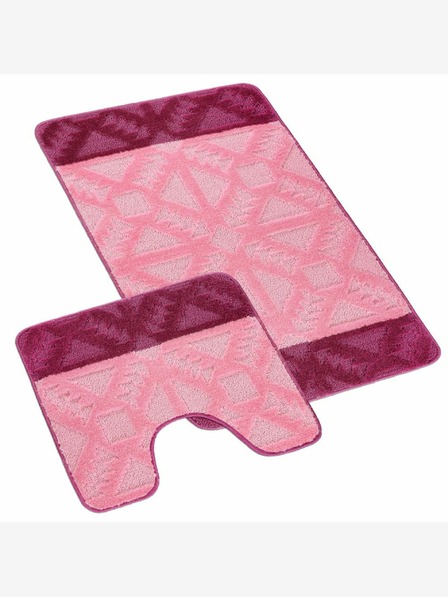 Bellatex Covoraș de baie și toaletă geometrie roz Bellatex