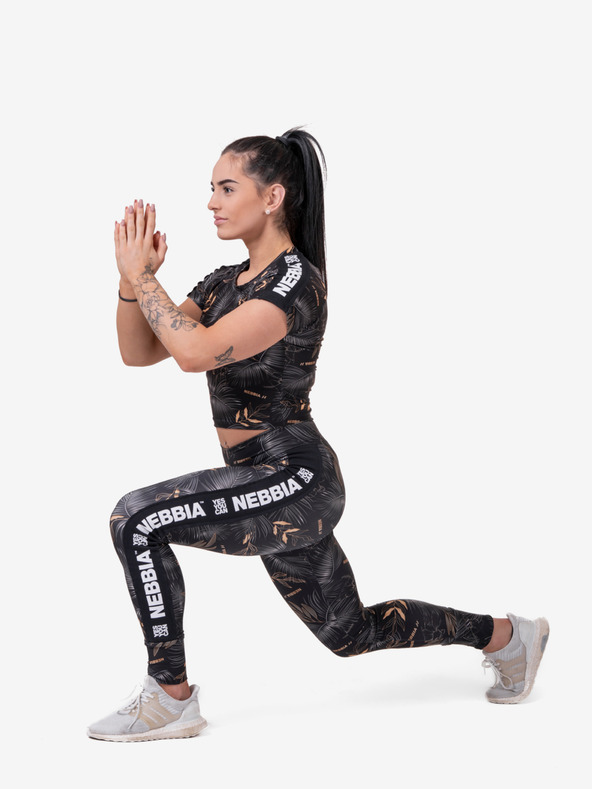 Nebbia Cămașă scurtă cu model pentru femei, neagră Nebbia