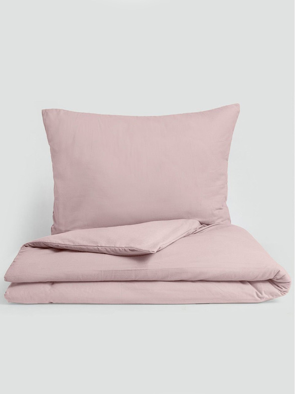 Kvalitex Lenjerie de pat extensibilă din flanelă 140x220, 70x90cm roz