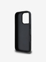 DKNY DKNY PU Leather Checkered Pattern și Stripe Back Cover pentru iPhone 16 Pro Max negru