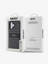 DKNY DKNY PU Leather Repeat Pattern Tonal Stripe Back Cover pentru iPhone 16 Plus negru
