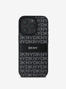 DKNY DKNY PU Leather Repeat Pattern Tonal Stripe Back Cover pentru iPhone 16 Pro Max Black