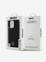 DKNY DKNY PU Leather Stack Logo Magsafe Back Cover pentru iPhone 16 Pro negru