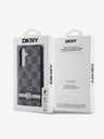 DKNY DKNY PU Leather Checkered Pattern and Stripe Back Cover pentru Samsung Galaxy S24+ Negru