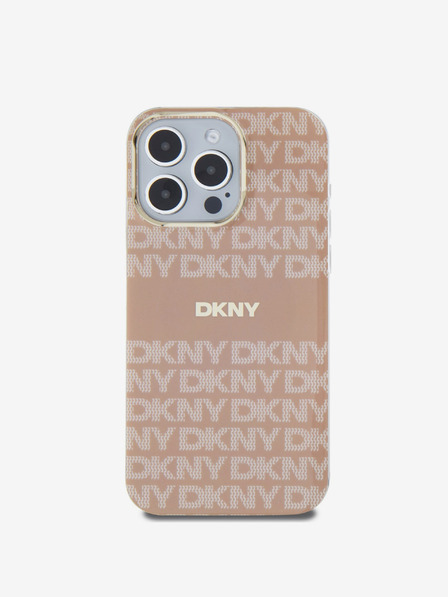 DKNY PC/TPU Repeat Pattern Tonal Stripe Magsafe Back Cover pentru iPhone 15 Pro Max roz DKNY