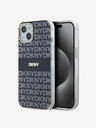 DKNY PC/TPU Repeat Pattern Tonal Stripe Magsafe Back Cover pentru iPhone 15 negru DKNY