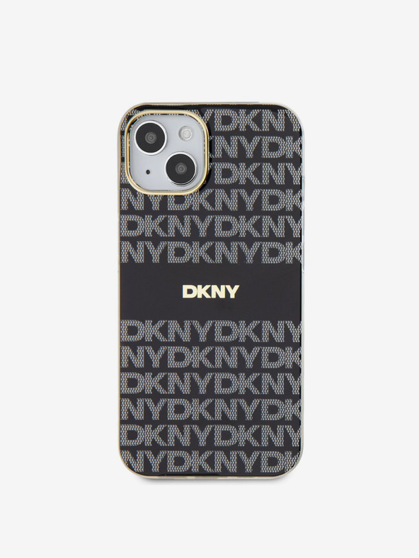 DKNY PC/TPU Repeat Pattern Tonal Stripe Magsafe Back Cover pentru iPhone 15 negru DKNY