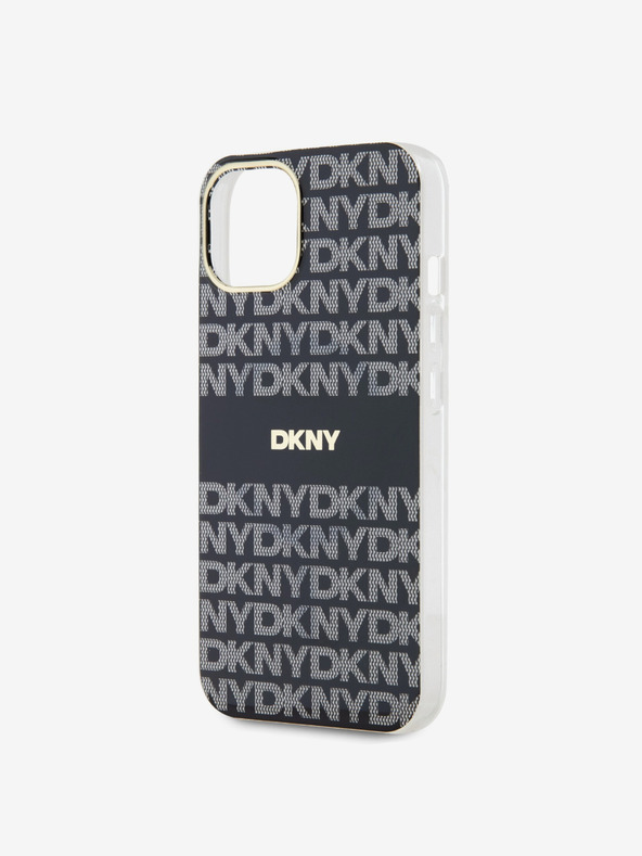 DKNY PC/TPU Repeat Pattern Tonal Stripe Magsafe Back Cover pentru iPhone 15 negru DKNY