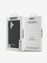 DKNY DKNY PU piele Silver Metal Logo Magsafe Back Cover pentru iPhone 16 Plus negru