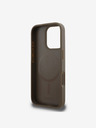 DKNY DKNY PU Leather Repeat Pattern Bottom Stripe MagSafe Back Cover pentru iPhone 16 Pro Brown