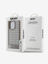 DKNY DKNY PU Leather Repeat Pattern Bottom Stripe MagSafe Back Cover pentru iPhone 16 Pro Brown