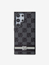 DKNY DKNY PU Leather Checkered Pattern și Stripe Back Cover pentru Samsung Galaxy S24 Ultra negru