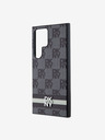 DKNY DKNY PU Leather Checkered Pattern și Stripe Back Cover pentru Samsung Galaxy S24 Ultra negru