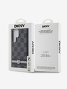 DKNY DKNY PU Leather Checkered Pattern și Stripe Back Cover pentru Samsung Galaxy S24 Ultra negru
