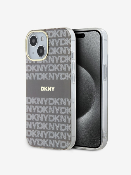 DKNY PC/TPU Repeat Pattern Tonal Stripe Magsafe Back Cover pentru iPhone 14 bej DKNY