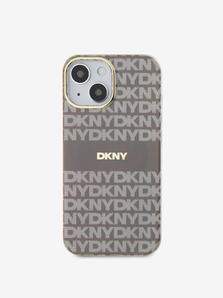 DKNY PC/TPU Repeat Pattern Tonal Stripe Magsafe Back Cover pentru iPhone 14 bej DKNY