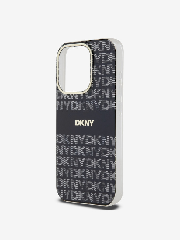 DKNY PC/TPU Repeat Pattern Tonal Stripe Magsafe Back Cover pentru iPhone 15 Pro Max negru DKNY