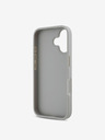DKNY DKNY PU Leather Repeat Pattern Tonal Stripe Back Cover pentru iPhone 16 Bej