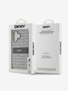 DKNY DKNY PU Leather Repeat Pattern Tonal Stripe Back Cover pentru iPhone 16 Bej