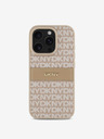 DKNY DKNY PU Leather Repeat Pattern Tonal Stripe Back Cover pentru iPhone 16 Pro Max roz