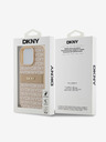DKNY DKNY PU Leather Repeat Pattern Tonal Stripe Back Cover pentru iPhone 16 Pro Max roz