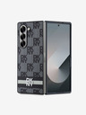 DKNY DKNY PU Leather Checkered Pattern and Stripe Back Cover pentru Samsung Galaxy Z Fold 6 Negru