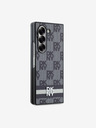 DKNY DKNY PU Leather Checkered Pattern and Stripe Back Cover pentru Samsung Galaxy Z Fold 6 Negru