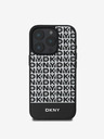 DKNY DKNY PU Leather Repeat Pattern Bottom Stripe MagSafe Back Cover pentru iPhone 16 Pro Max negru